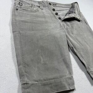 Legend Mens Grey Denim Shorts Button Fly Cuffed Five Pocket‎ Casual 34